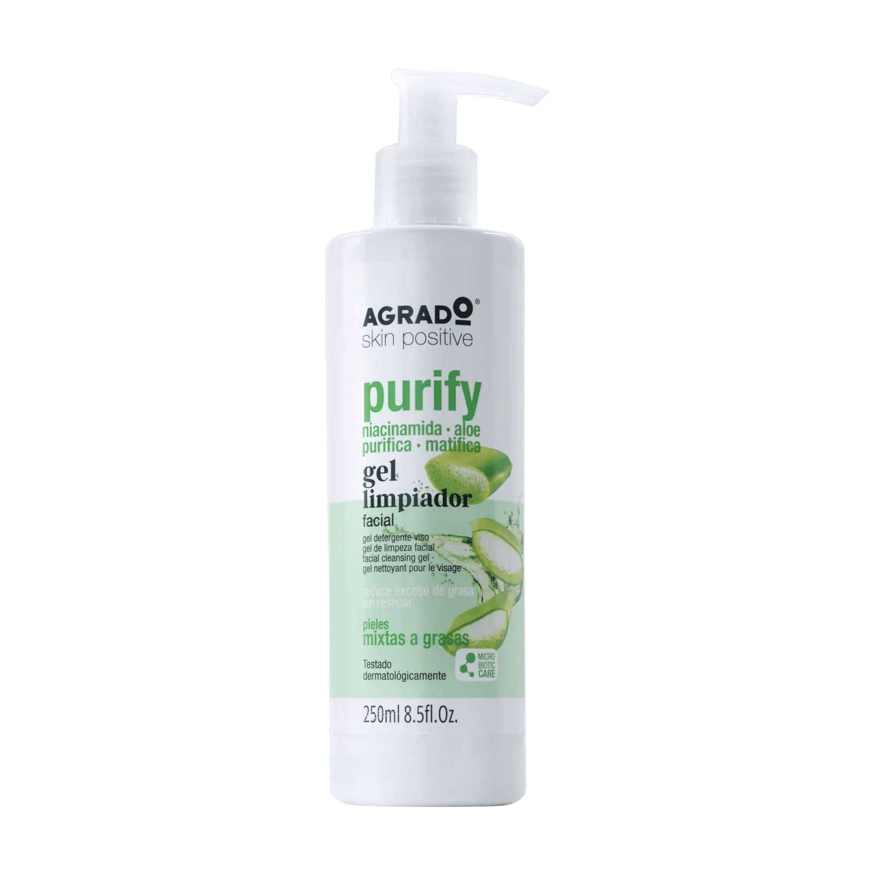 Очищувальний гель для обличчя Agrado Skin Positive Purify Facial Cleansing Gel з алое вера, 250 мл